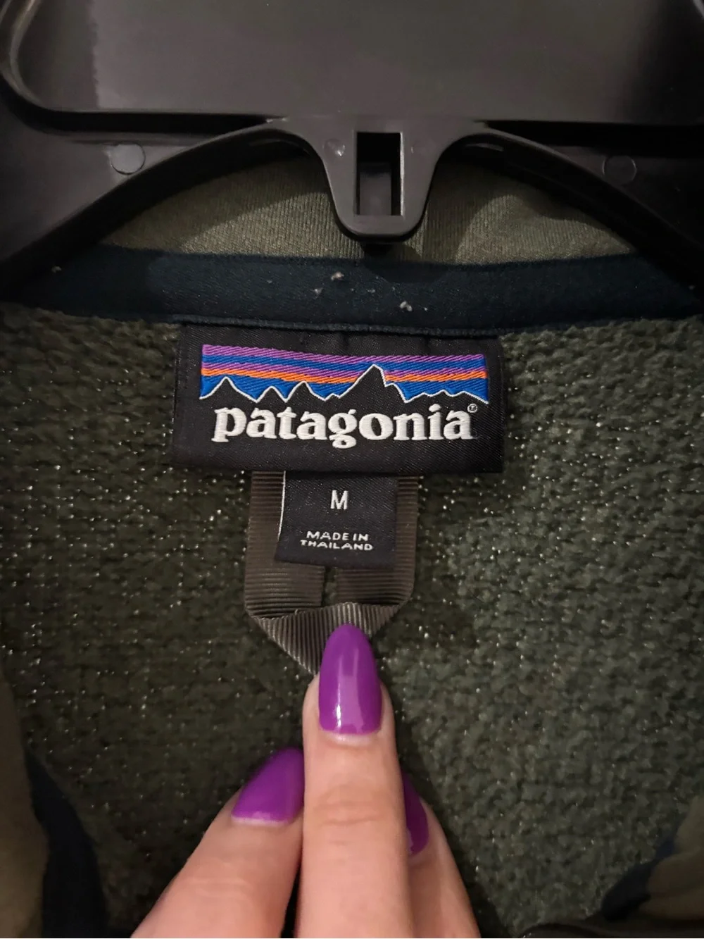 Patagonia Olive Green Quarter-Zip Fleece Pullover
